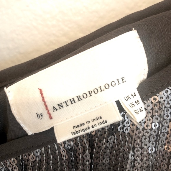 💎NWT Gorgeous Anthropologie Silver Sequin Camisole Top.  Size 10 - Picture 4 of 9